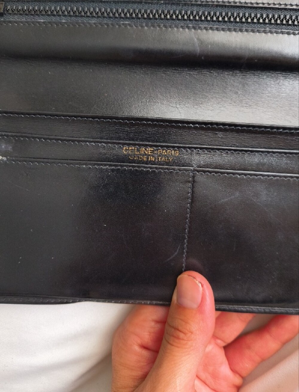 Celine Paris Black Leather Wallet with Gold Hardware - Picture 3 of 15